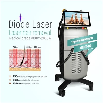 2000w diodový laser 4 Ondas přenosný stroj na odstraňování chloupků